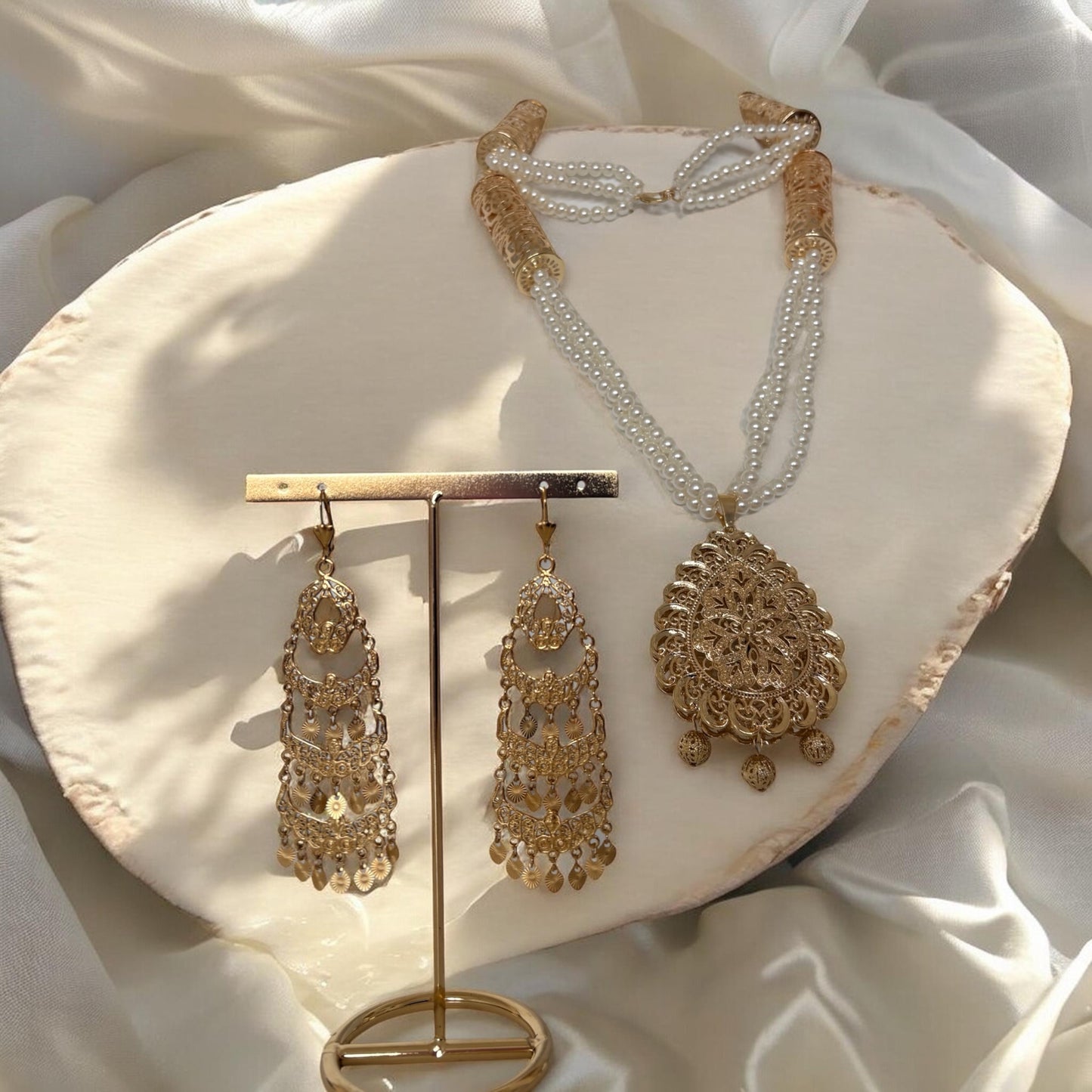 Collier skhab perlé